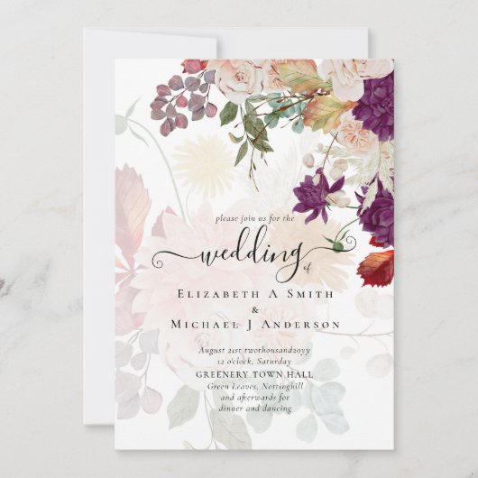 Verheven Moerbei-oranje bloemige bruiloftssuite (Voorkant)