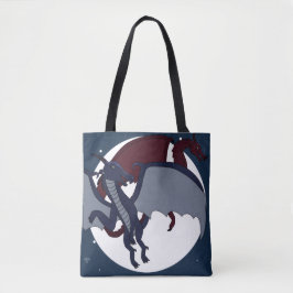 Verheven Mythische Fantasy Draak Maan Gamer Tote Bag