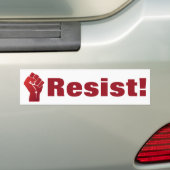 Verheven Rode Gradiënt Vuist Verzets! Bumpersticker (Op auto)