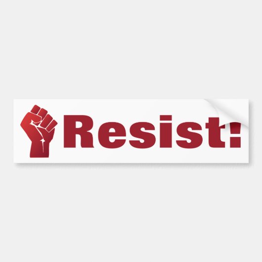 Verheven Rode Gradiënt Vuist Verzets! Bumpersticker (Voorkant)