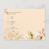 Verheven Stof Blauw Perzik Bruiloft Briefkaart (Achterkant)