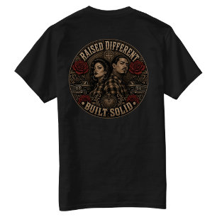 Verheven Verschillende Gebouwde Solide Achterkant T-shirt
