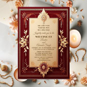 Verhevene Lord Ganesha Floral Maroon Grand Indian Kaart