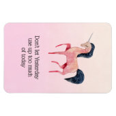 Verhogen Gezegde Roze Eenhoorn met Zwarte Mane Magneet (Horizontaal)