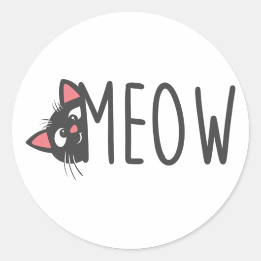Verhogen kat - Kies achtergrondkleur Ronde Sticker (Voorkant)