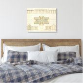 Verhogingen en bodemplan van een kassen, van " canvas afdruk (Insitu (Slaapkamer))