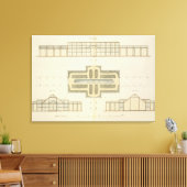 Verhogingen en bodemplan van een kassen, van " canvas afdruk (Insitu (Woonkamer))