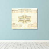 Verhogingen en bodemplan van een kassen, van " canvas afdruk (Insitu (Houten vloer))