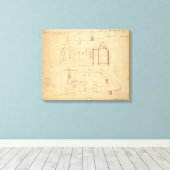 Verhogingen voor het Rode Huis, Bexley Heath (pen Canvas Afdruk (Insitu (Houten vloer))