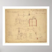 Verhogingen voor het Rode Huis, Bexley Heath (pen  Poster (Voorkant)