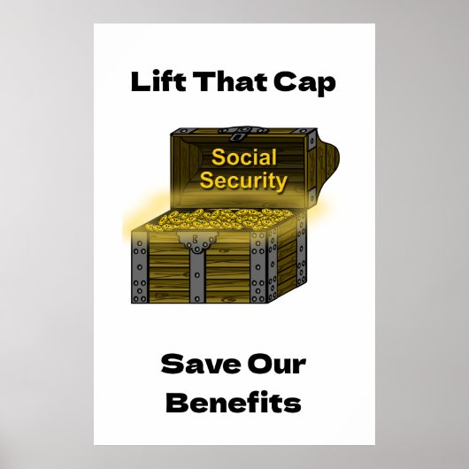 Verhoog dat plafond om sociale zekerheidsuitkering poster (Voorkant)