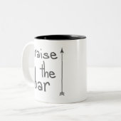 Verhoog de balk tweekleurige koffiemok (Voorkant links)