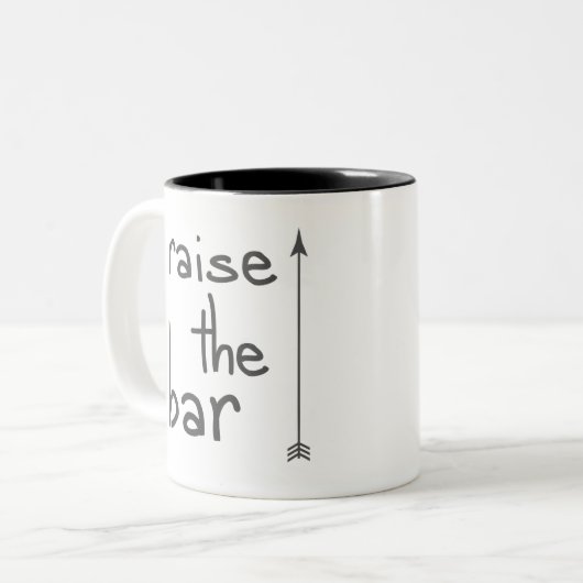 Verhoog de balk tweekleurige koffiemok (Voorkant links)