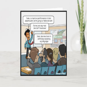 Verhoog de bankkaart voor Funny Boss Day Kaart