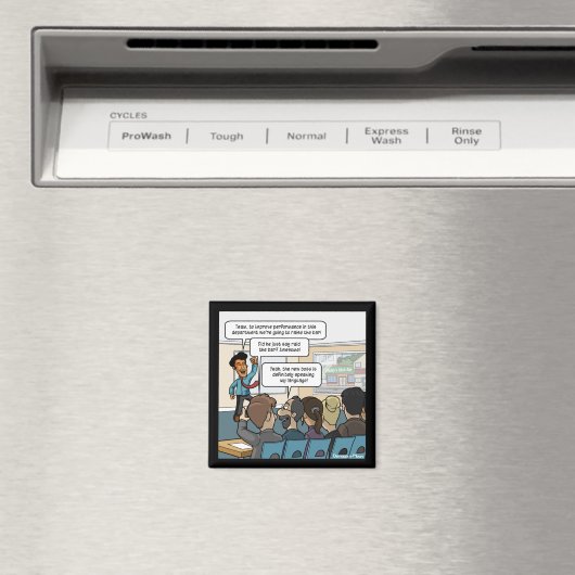 Verhoog de Bar Grappige Vierkante Magneet (Insitu (Vaatwasser))