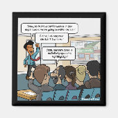 Verhoog de Bar Grappige Vierkante Magneet (Voorkant)