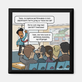 Verhoog de Bar Grappige Vierkante Magneet