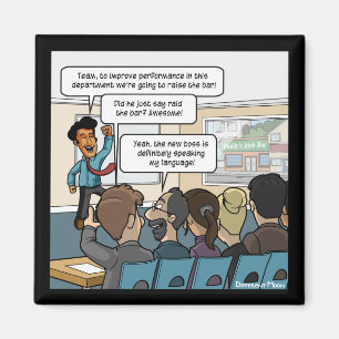 Verhoog de Bar Grappige Vierkante Magneet