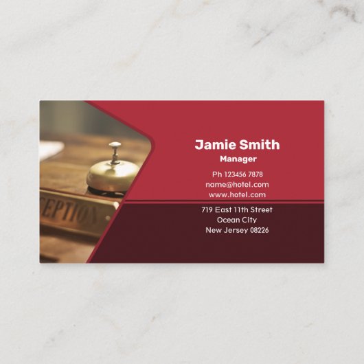 Verhoog de gastvrijheid met ons Classic Red Hotel Visitekaartje (Achterkant)