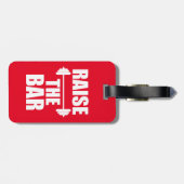 Verhoog de gymzaal met grappig bagagelabel (Achterkant horizontaal)