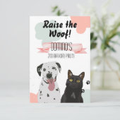 Verhoog de uitnodiging van Wof Dog Birthday (Staand voorkant)