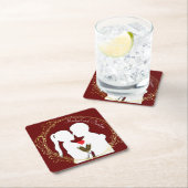 Verhoog een Toast naar de Happy Couple Elegance Kartonnen Onderzetters (Insitu)