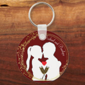 Verhoog een Toast naar de Happy Couple Elegance Sleutelhanger (Voorkant)