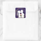 Verhoog een Toast naar de Happy Couple Elegance Vierkante Sticker (Tas)
