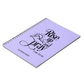 Verhoog en betaal Luke 22:46 Aangepast Paars gebed Notitieboek (Linkerzijde)