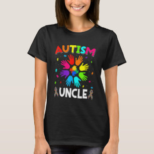 Verhoog Hand Autisme Bewustzijn Oom Familie Onders T-shirt