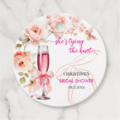 Verhoog het glas Zij Krijgt De Knoop Bruidsborrel Bedankjes Labels (Voorkant)