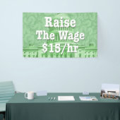 Verhoog het minimumloon spandoek (Beurs)