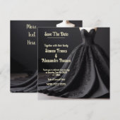 Verhoog je bruidsthema met Black Bold Elegance Aankondiging (Voorkant / Achterkant)