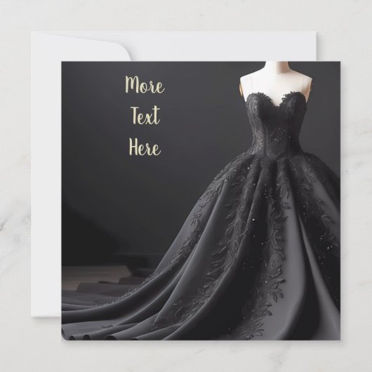 Verhoog je bruidsthema met Black Bold Elegance Aankondiging (Achterkant)