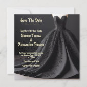 Verhoog je bruidsthema met Black Bold Elegance Aankondiging (Voorkant)