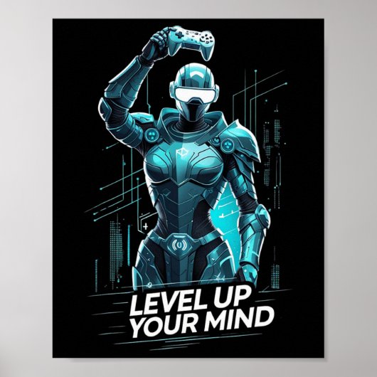 Verhoog Je Denkvermogen Ai Gamer Poster (Voorkant)