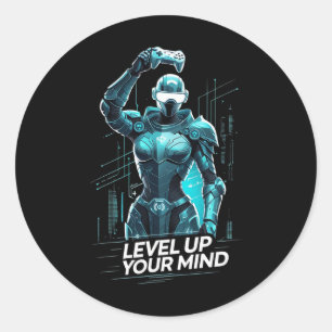 Verhoog Je Denkvermogen Ai Gamer Ronde Sticker