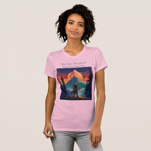 Verhoog je garderobe met berggeïnspireerde T - shi T-shirt (Voorkant volledig)