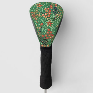 Verhoog je golfbeleving-groene Japanse bloemen Golfheadcover