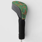 Verhoog je golfbeleving-groene Japanse bloemen Golfheadcover (Schuin)