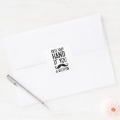 Verhoog je hand vierkante sticker (Envelop)