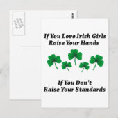Verhoog je handen voor Ierse meisjes Briefkaart (Voorkant / Achterkant)