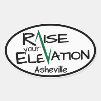 Verhoog je hoogte - Asheville - Oval Sticker