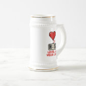Verhoog Je Liefde, Retro Pixel Gaming Design Bierpul (Voorkant rechts)