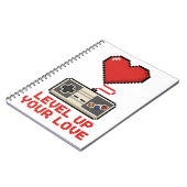 Verhoog Je Liefde, Retro Pixel Gaming Design Notitieboek (Linkerzijde)