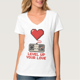Verhoog Je Liefde, Retro Pixel Gaming Design T-shirt