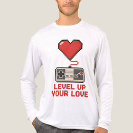 Verhoog Je Liefde, Retro Pixel Gaming Design Tri-Blend Shirt