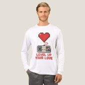 Verhoog Je Liefde, Retro Pixel Gaming Design Tri-Blend Shirt (Voorkant)