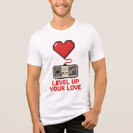 Verhoog Je Liefde, Retro Pixel Gaming Design Tri-Blend Shirt