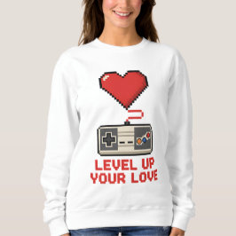 Verhoog Je Liefde, Retro Pixel Gaming Design Trui